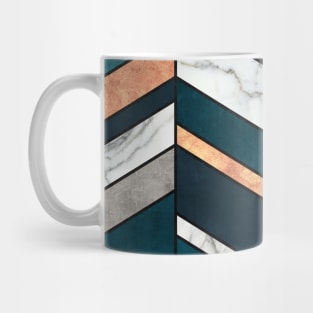 Abstract Chevron Pattern - Copper, Marble, and Blue Concrete Mug